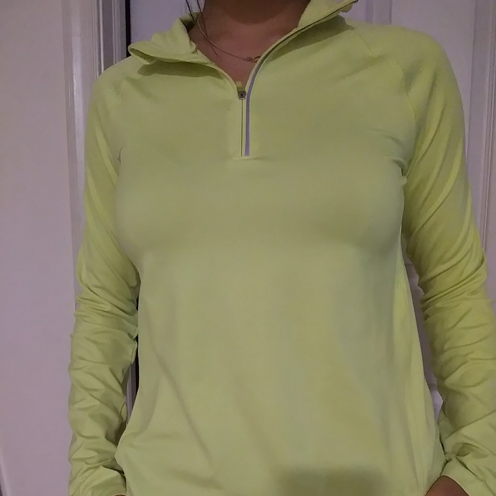 Neon yellow athletic long sleeve tee